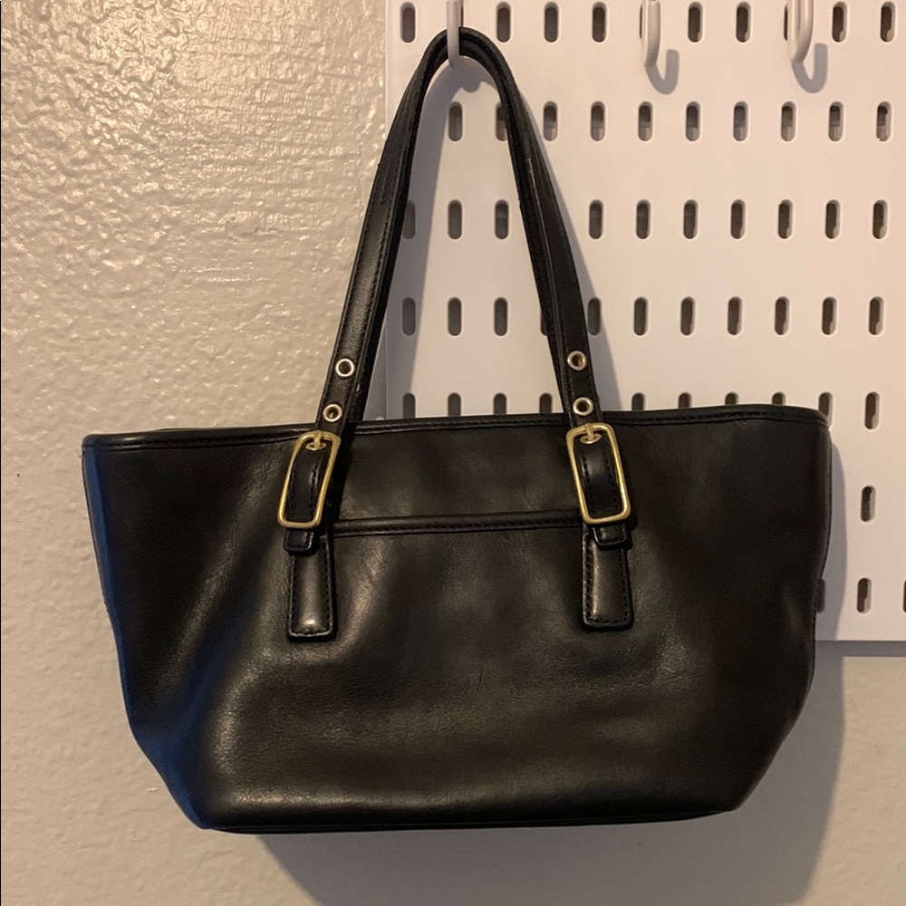 Coach 9846 Legacy mini hamptons market tote black leather satchel bag VTG